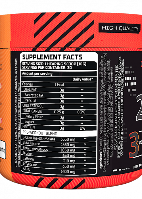 Icy cola Supplement facts 1
